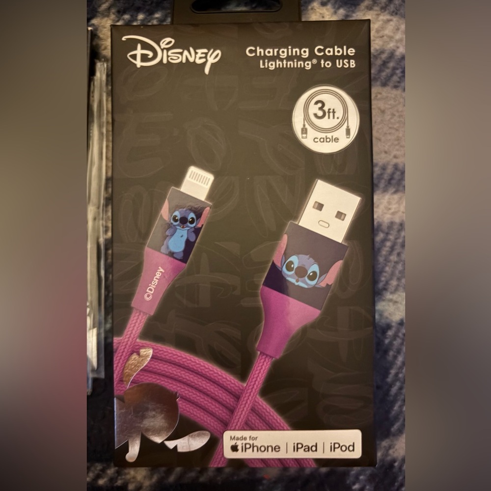 NWT Disney Stitch Pink phone charger Cable